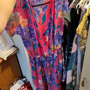 Bright multi colored one piece pants romper